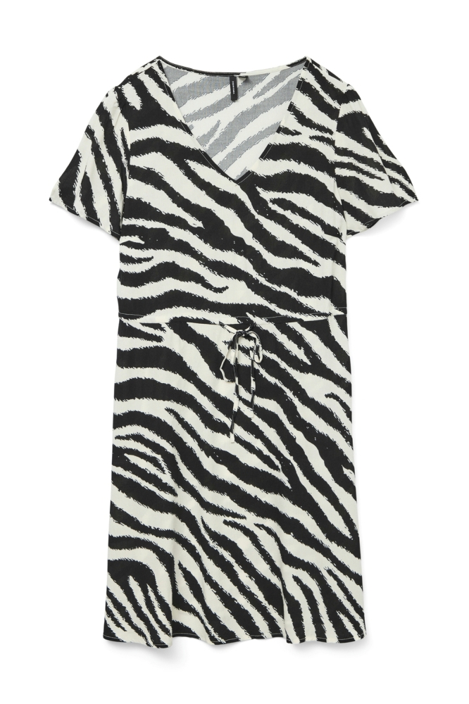VMEASY JOY SS SHORT DRESS WVN GA 10307990 BIRCH/ZEBRA